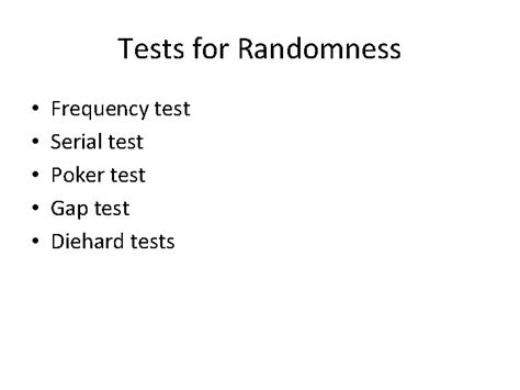 poker test in simulation|Tests for Random Numbers .